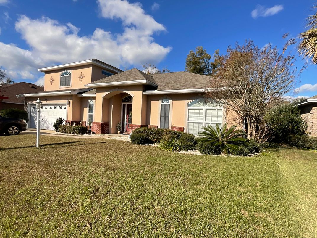 Attached, Backyard, Exterior, Facade, Mediterranean