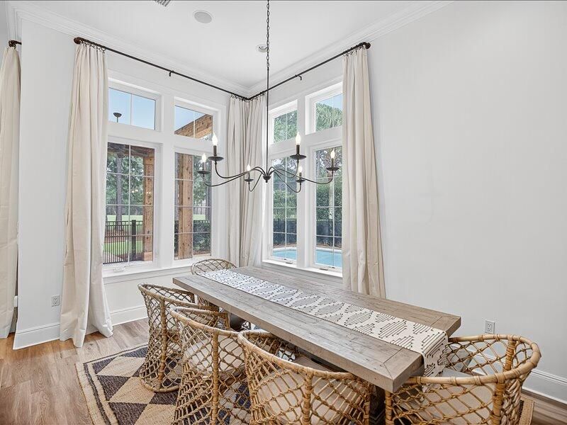 Dining room, Interior, Wood Texture Flooring