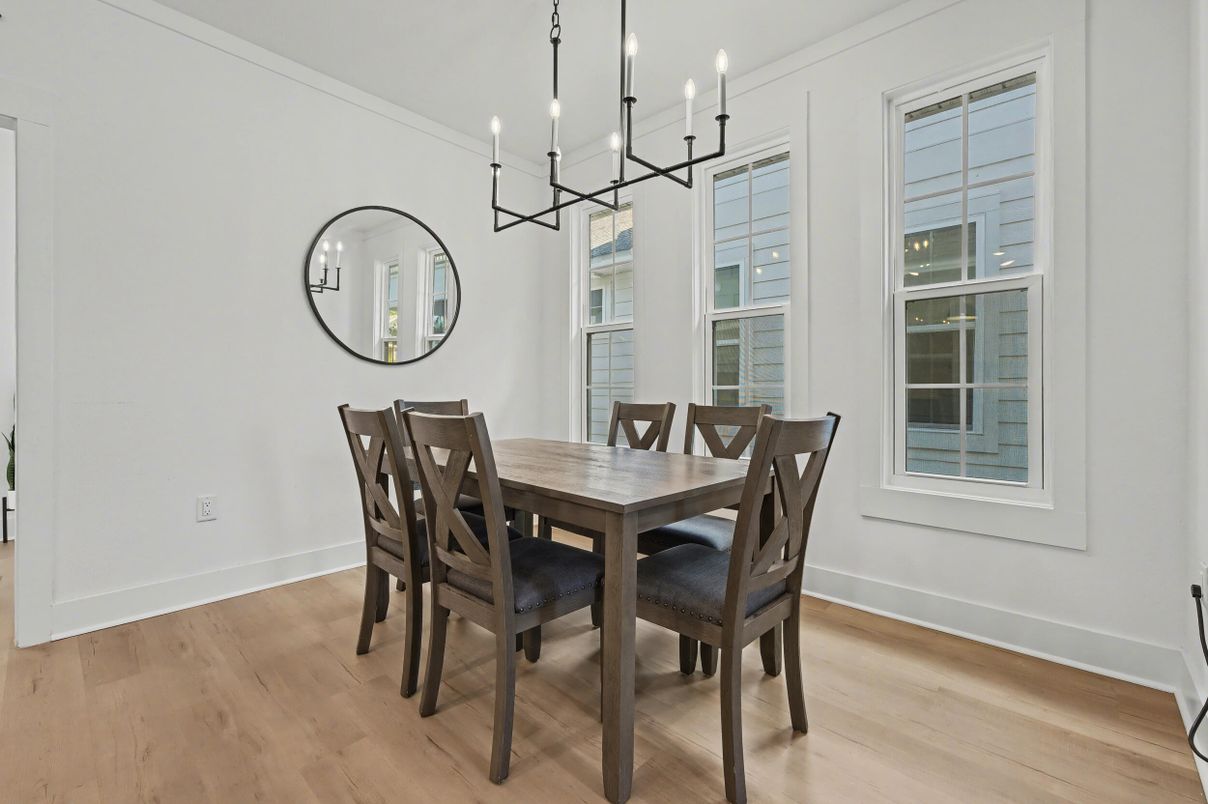 Chandelier, Dining room, Interior, Pendant Lights, Wood Texture Flooring
