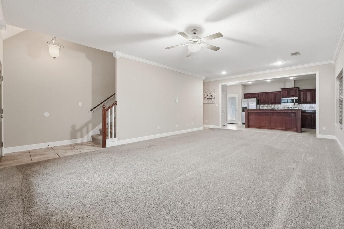 Empty room, Interior, Kitchen, Recessed Lighting