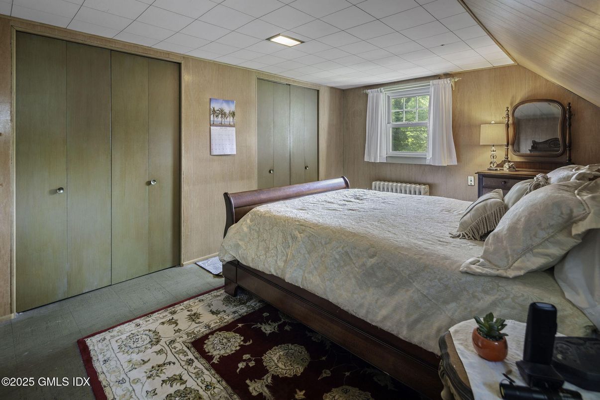 Bedroom, Interior, Recessed Lighting, Wooden Walls