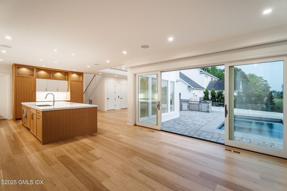 Interior, Kitchen, Recessed Lighting, Wood Texture Flooring