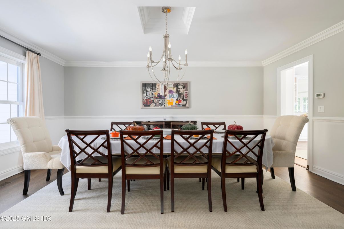 Chandelier, Dining room, Interior, Wood Texture Flooring