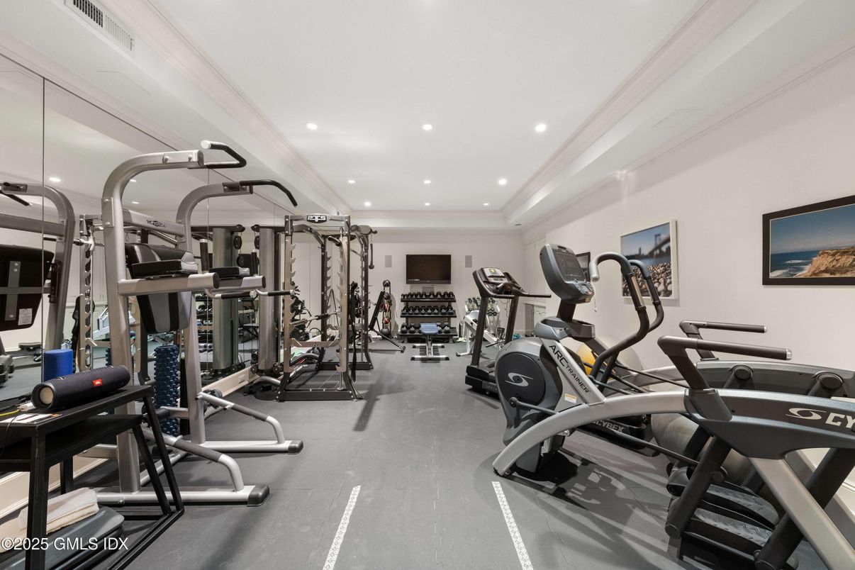 Fitness Equipment, Gym, Interior, Recessed Lighting
