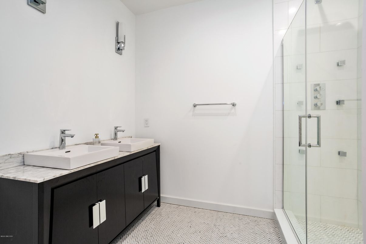 Bathroom, Dual Sink Vanities, Glass Shower, Interior