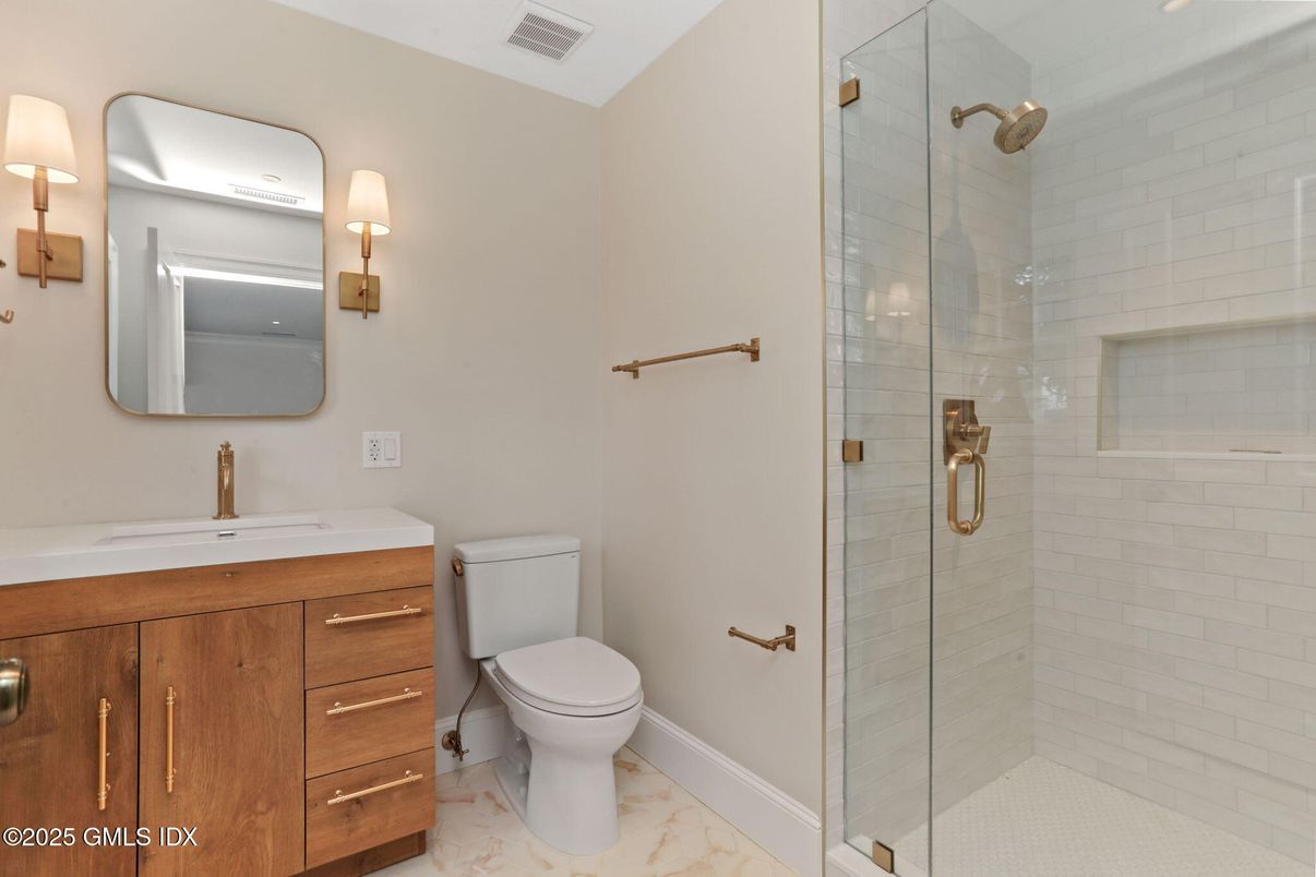 Bathroom, Glass Shower, Interior, Marble