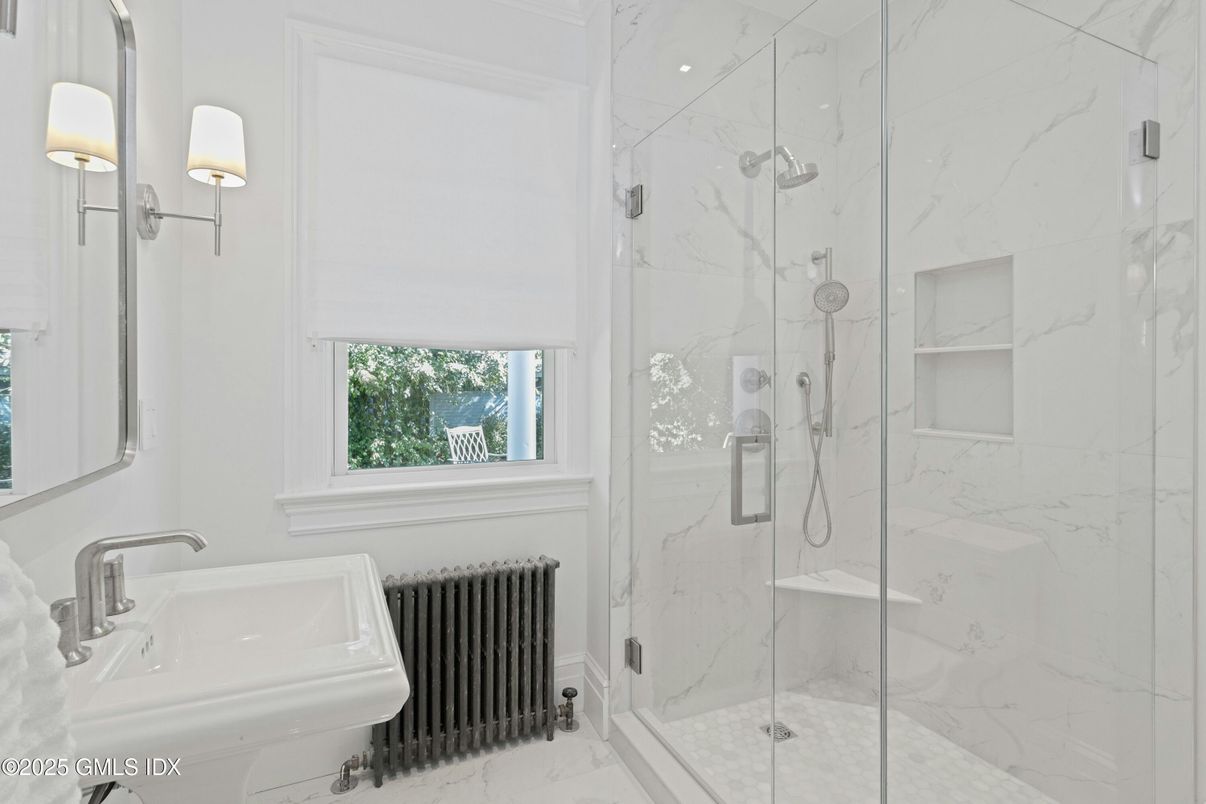 Bathroom, Glass Shower, Interior, Marble, Marble Walls