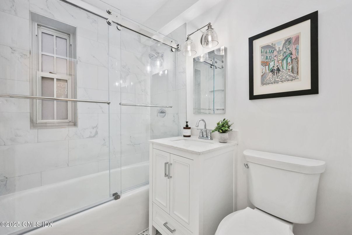 Bathroom, Glass Shower, Interior, Marble Walls