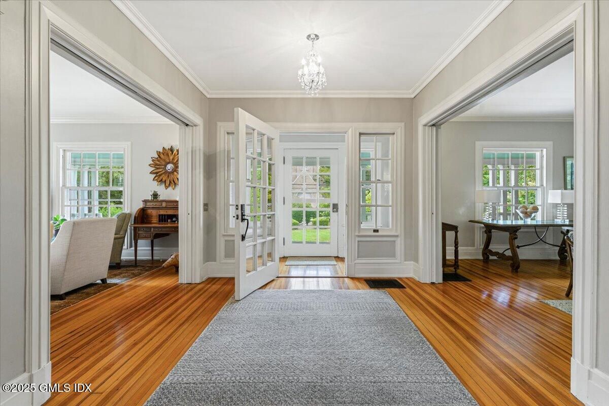 Chandelier, Home Office, Interior, Wood Texture Flooring
