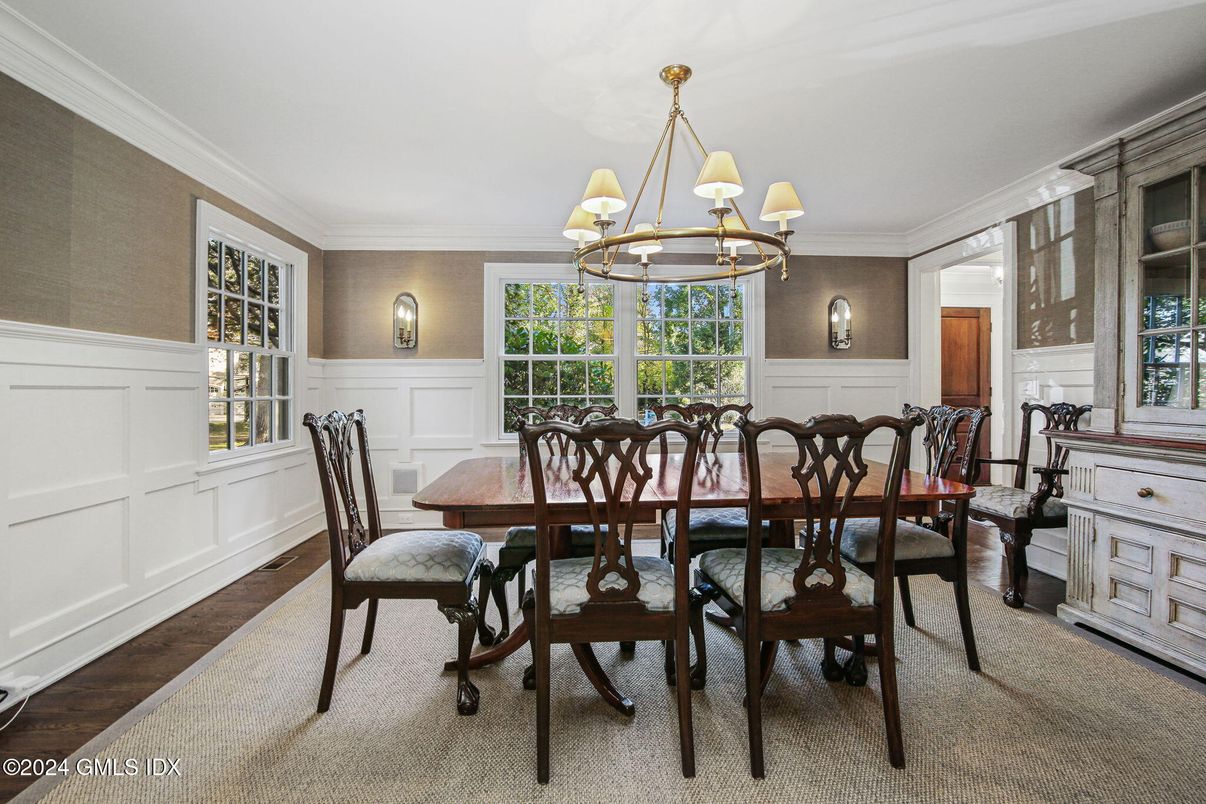 Chandelier, Dining room, Interior, Wood Texture Flooring