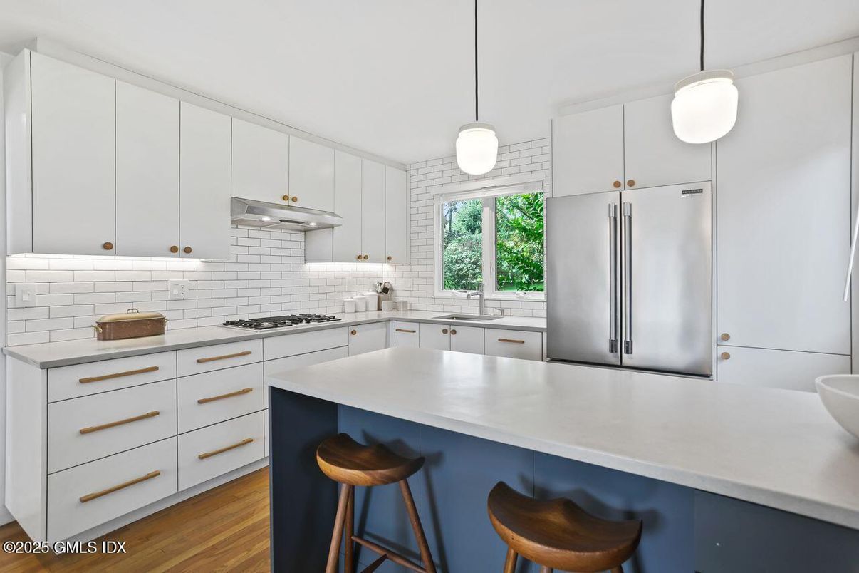 Interior, Kitchen, Pendant Lights, Stainless Steel Appliances, Wood Texture Flooring