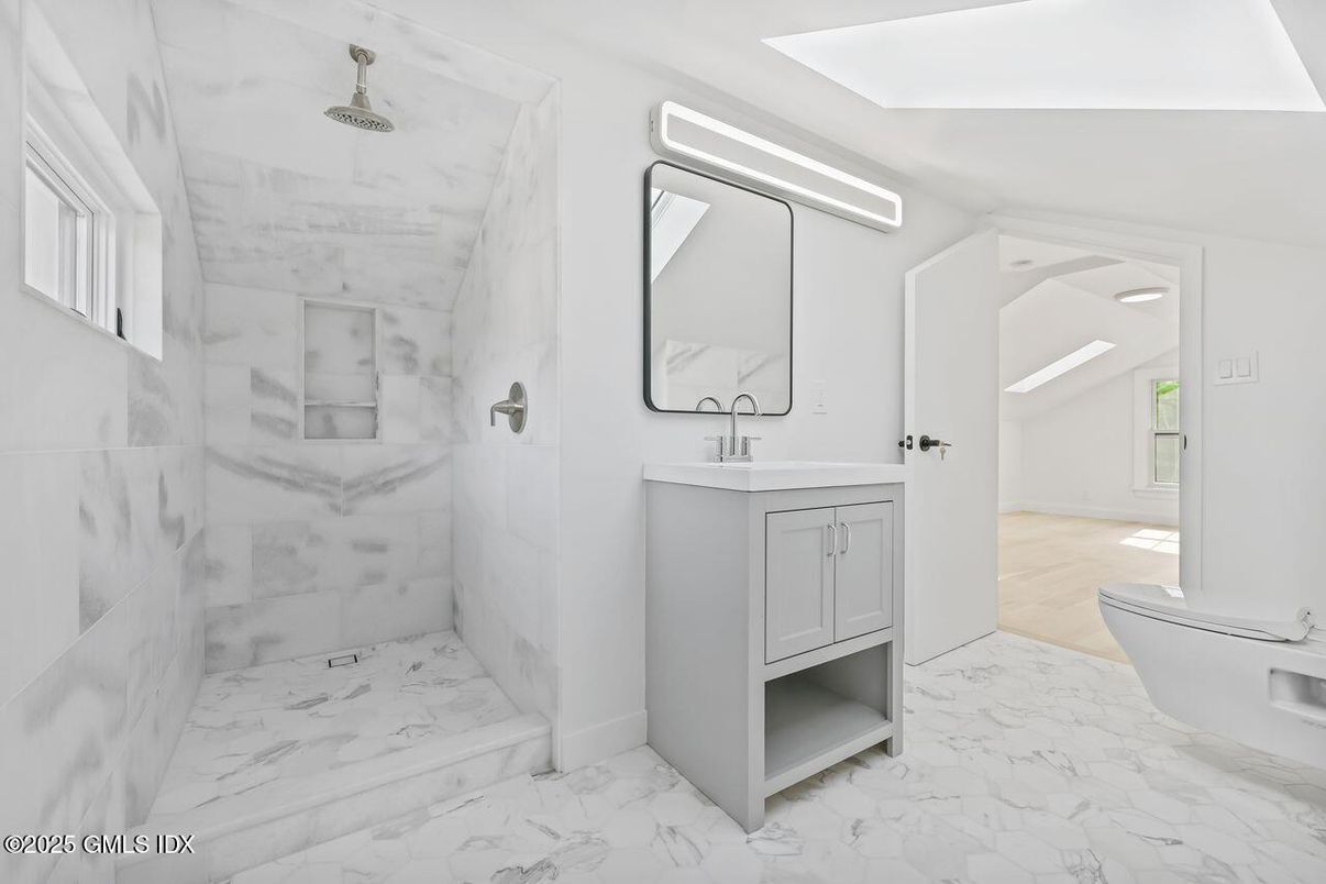 Bathroom, Dual Sink Vanities, Interior, Marble, Marble Walls