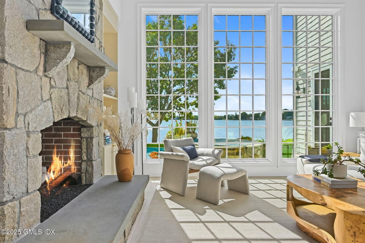 Fireplace, Interior, Stone Walls, Water