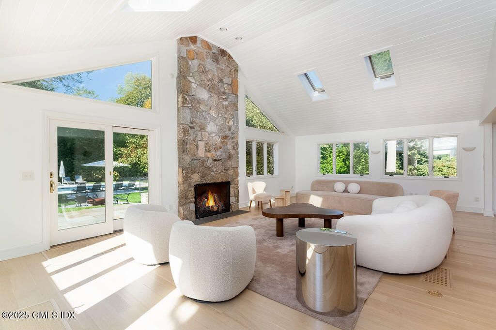 Fireplace, Interior, Living room, Stone Walls, Wood Texture Flooring