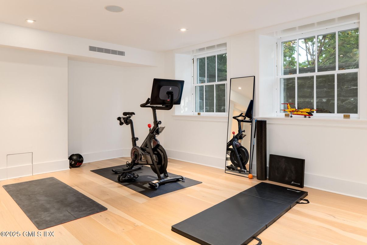 Fitness Equipment, Interior, Recessed Lighting, Wood Texture Flooring