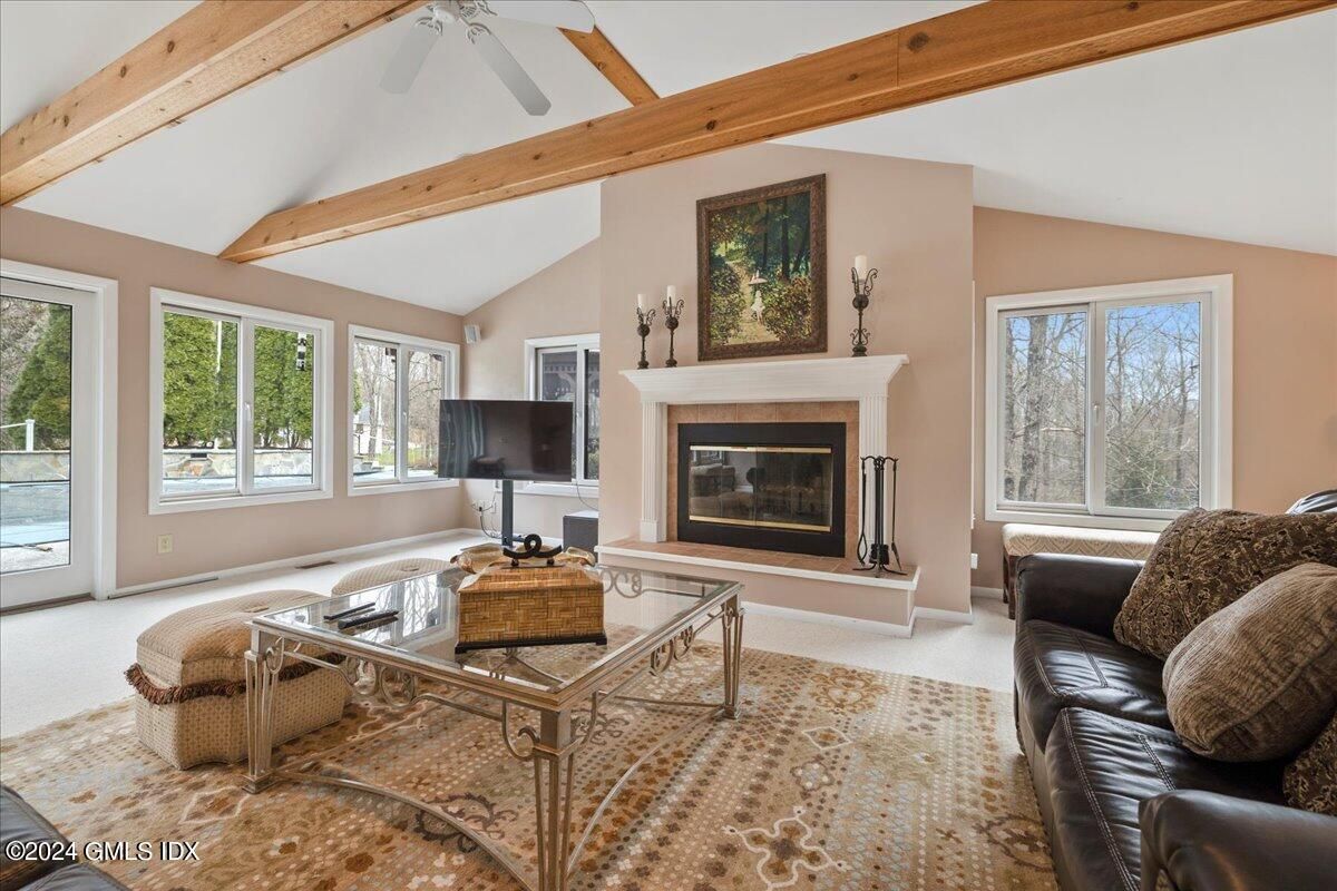 Fireplace, Interior, Living room, Wooden Beams