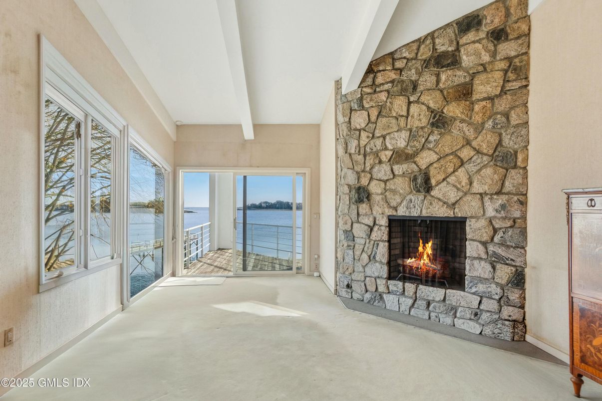 Fireplace, Interior, Stone Walls, Water