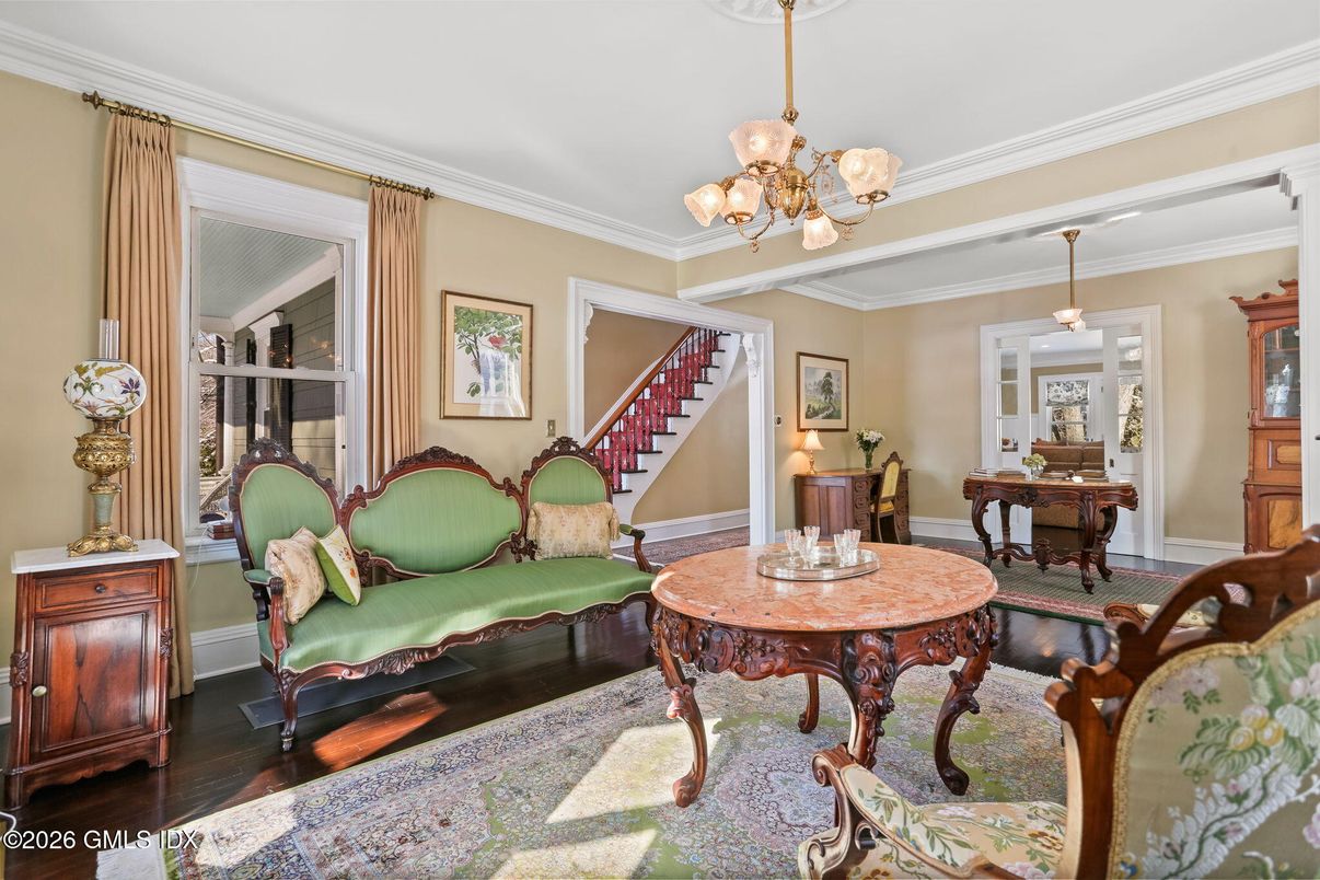 Chandelier, Interior, Wood Texture Flooring