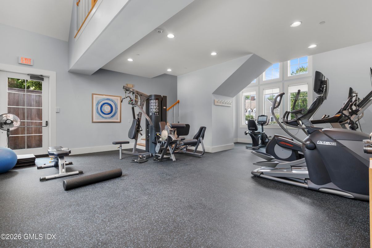 Fitness Equipment, Gym, Interior, Recessed Lighting