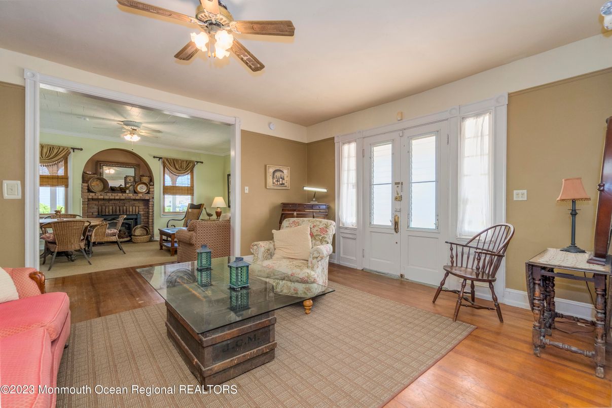 Dining room, Fireplace, Interior, Living room, Wood Texture Flooring