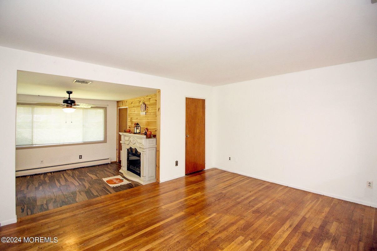 Empty room, Fireplace, Interior, Wood Texture Flooring