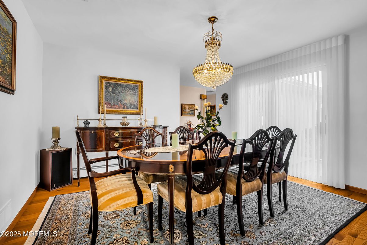 Chandelier, Dining room, Interior, Wood Texture Flooring