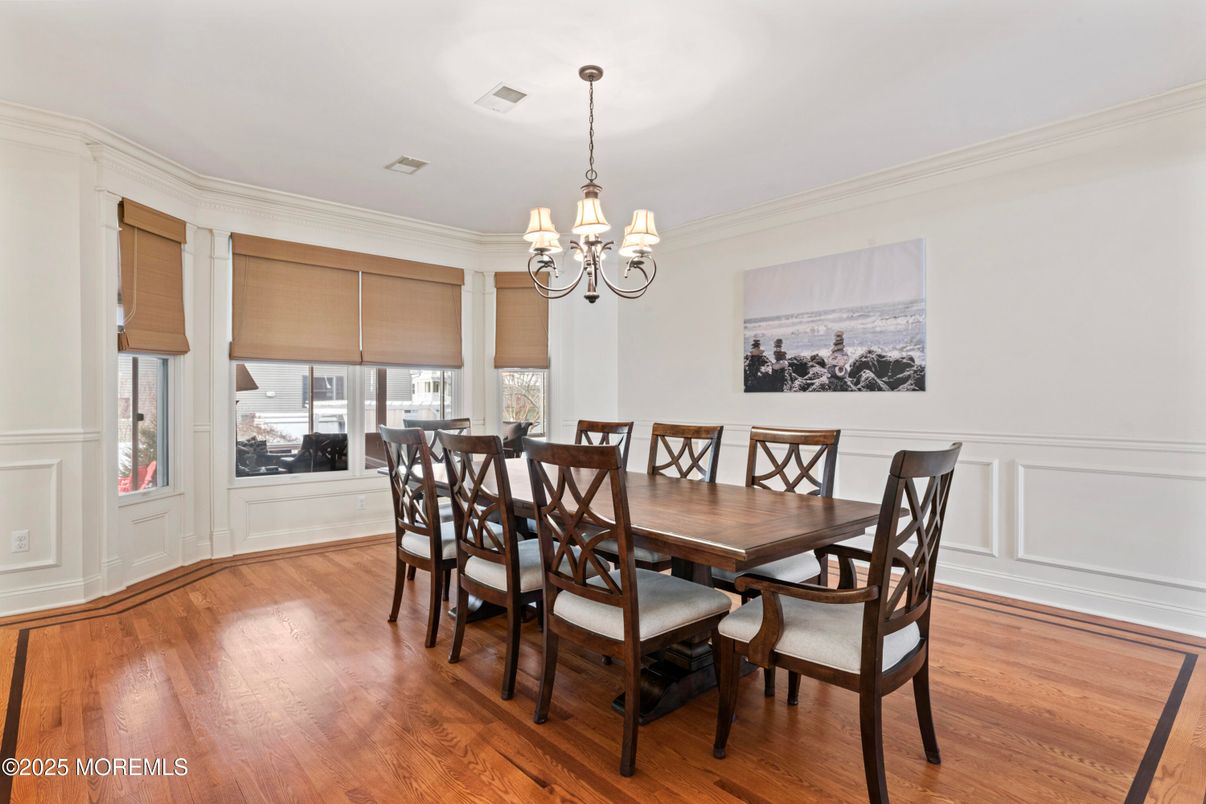 Chandelier, Dining room, Interior, Wood Texture Flooring