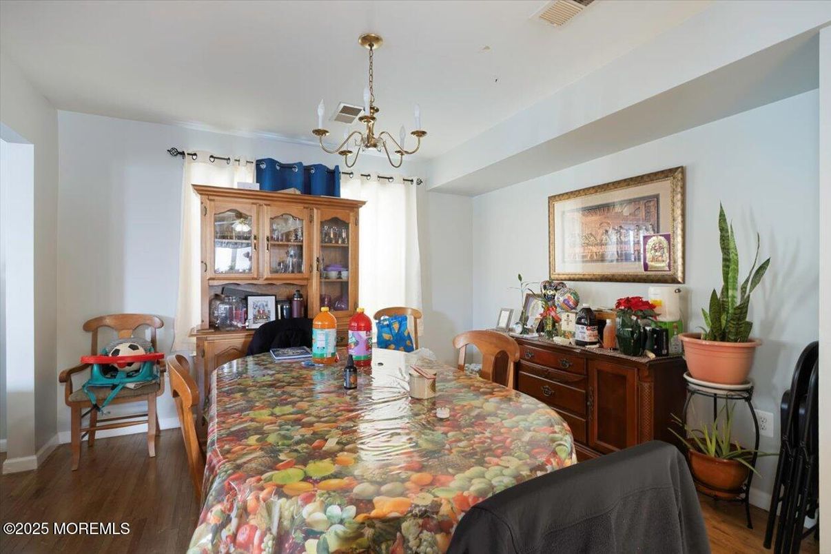 Chandelier, Dining room, Interior, Wood Texture Flooring