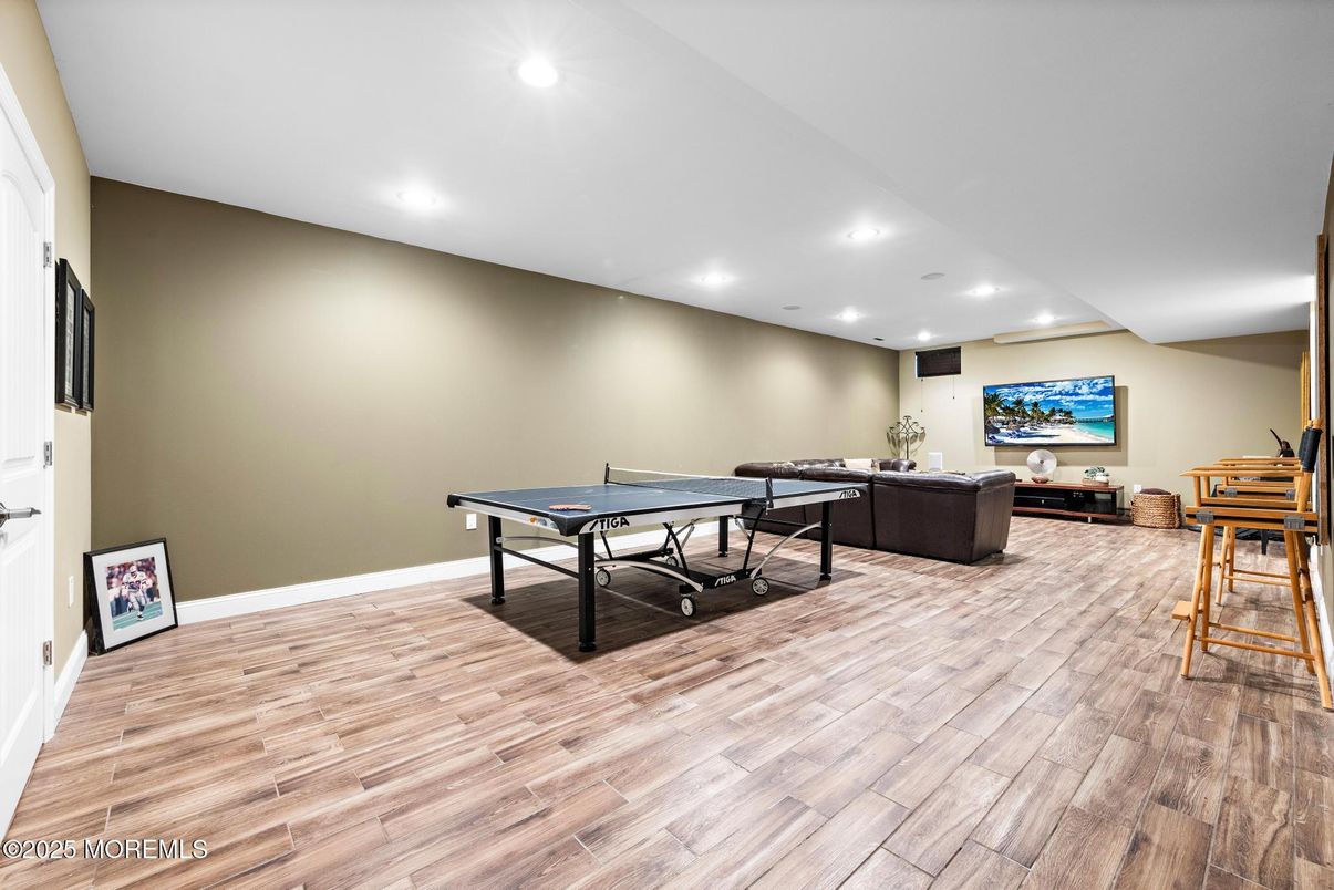 Game Room, Interior, Recessed Lighting, Wood Texture Flooring