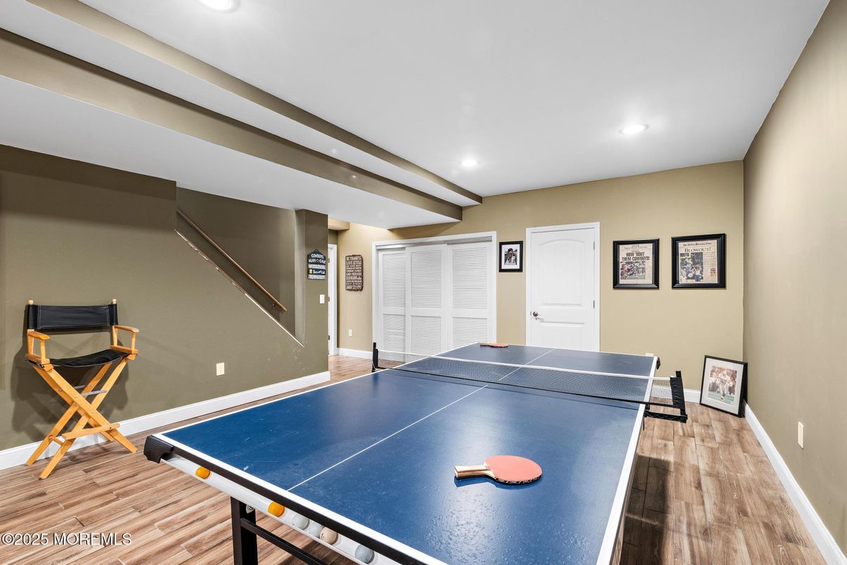 Game Room, Interior, Recessed Lighting, Wood Texture Flooring