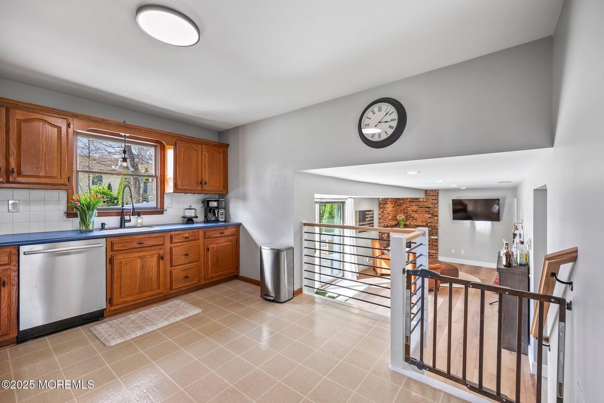 Interior, Kitchen, Recessed Lighting, Stone Walls