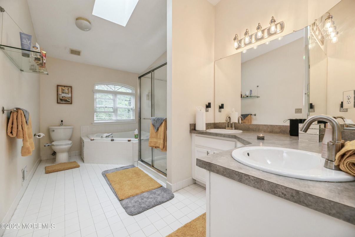 Bathroom, Dual Sink Vanities, Glass Shower, Interior