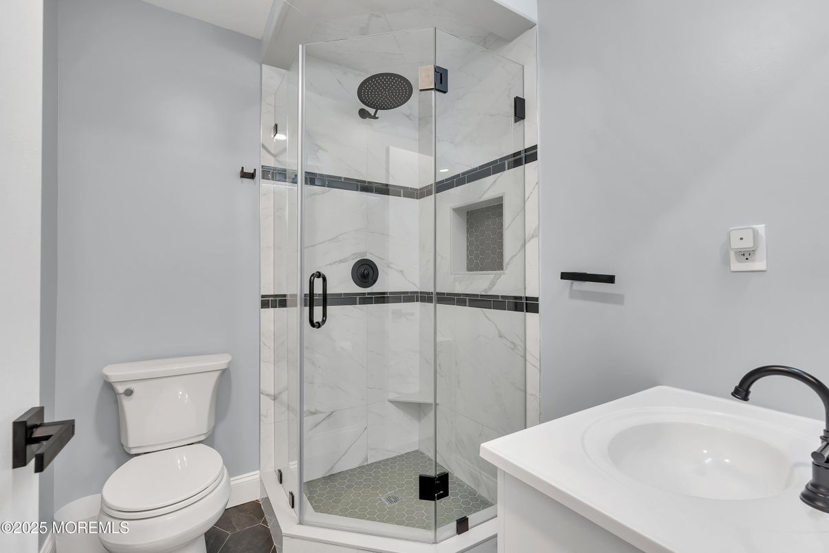 Bathroom, Glass Shower, Interior, Marble Walls