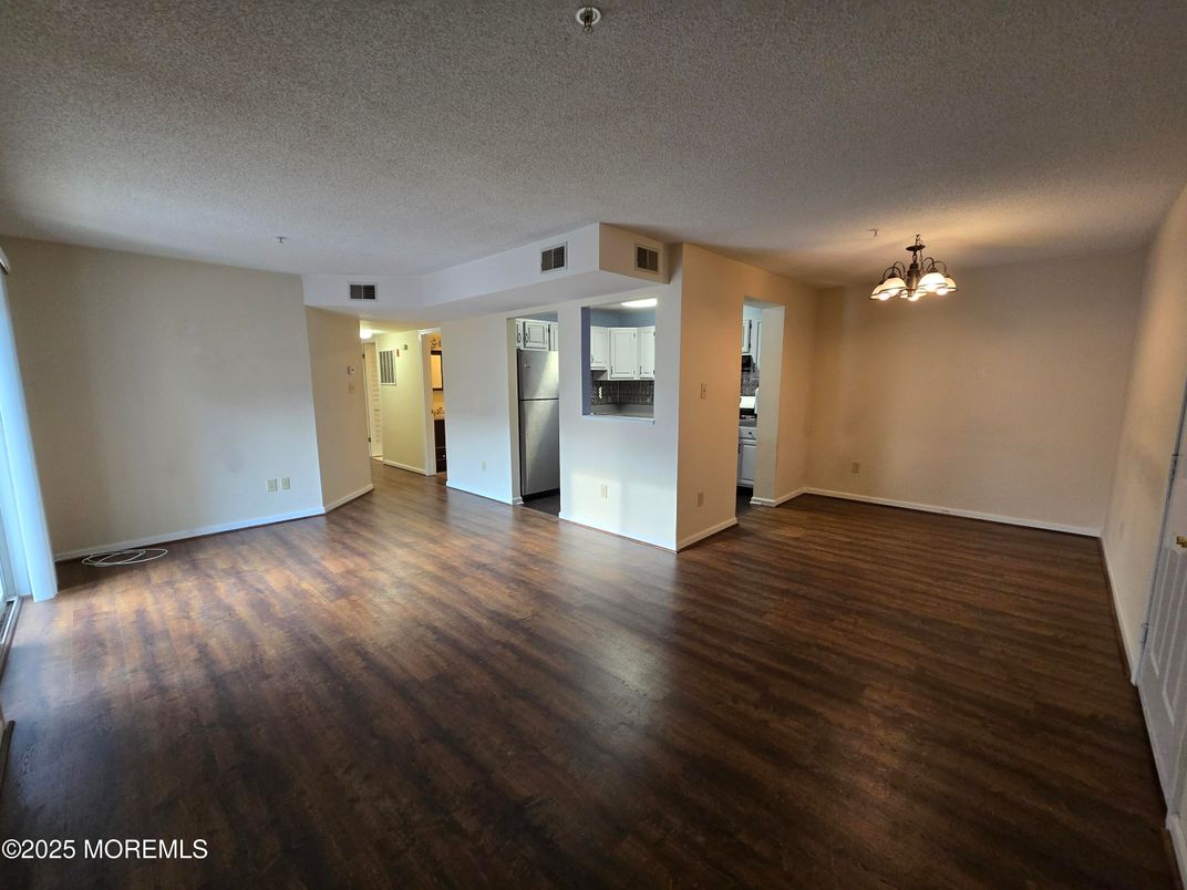 Chandelier, Empty room, Interior, Wood Texture Flooring
