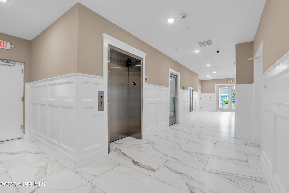 Elevator, Interior, Marble, Recessed Lighting