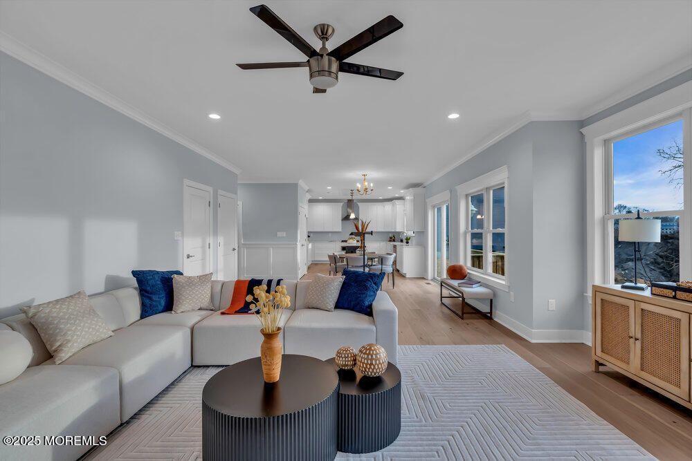 Dining room, Interior, Kitchen, Living room, Pendant Lights, Recessed Lighting, Wood Texture Flooring
