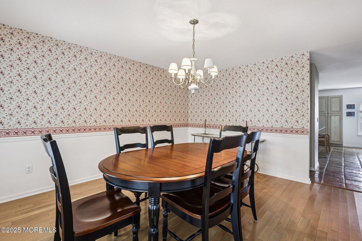 Chandelier, Dining room, Interior, Wood Texture Flooring