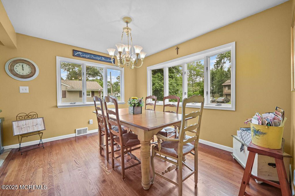 Chandelier, Dining room, Interior, Wood Texture Flooring