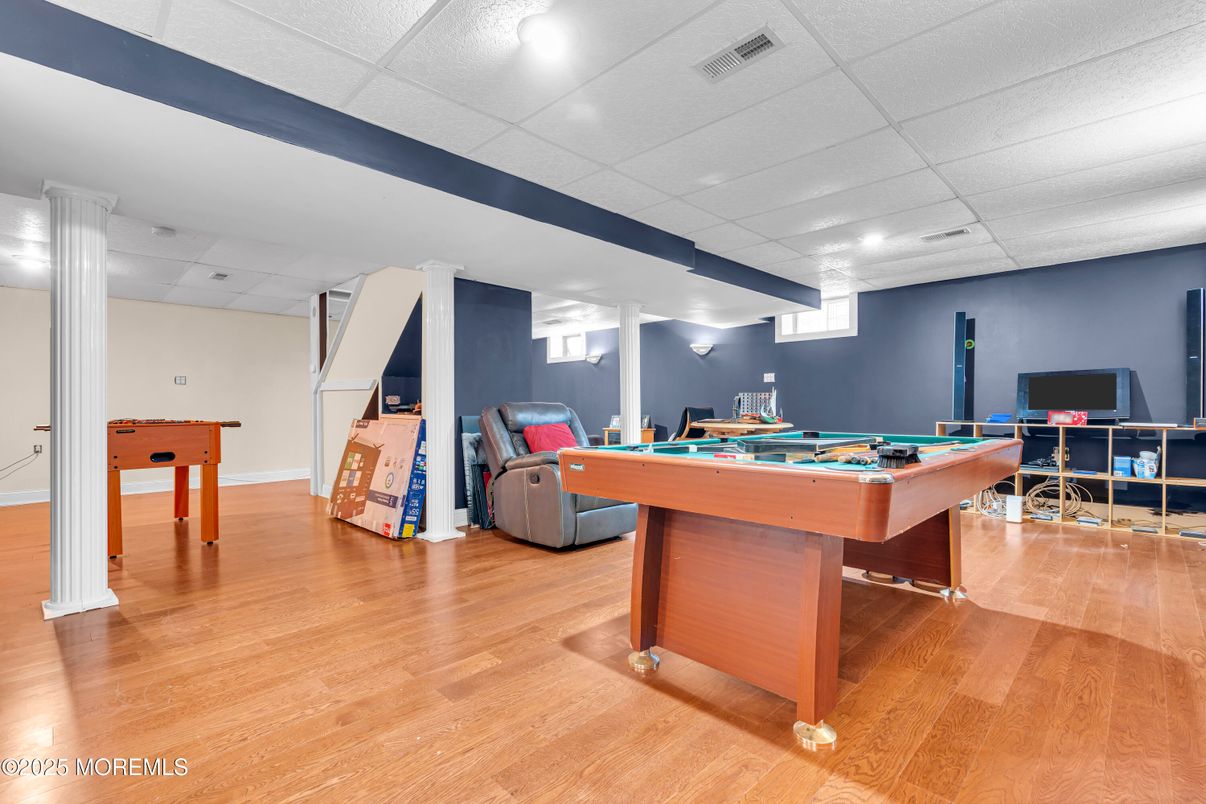 Game Room, Interior, Recessed Lighting, Wood Texture Flooring