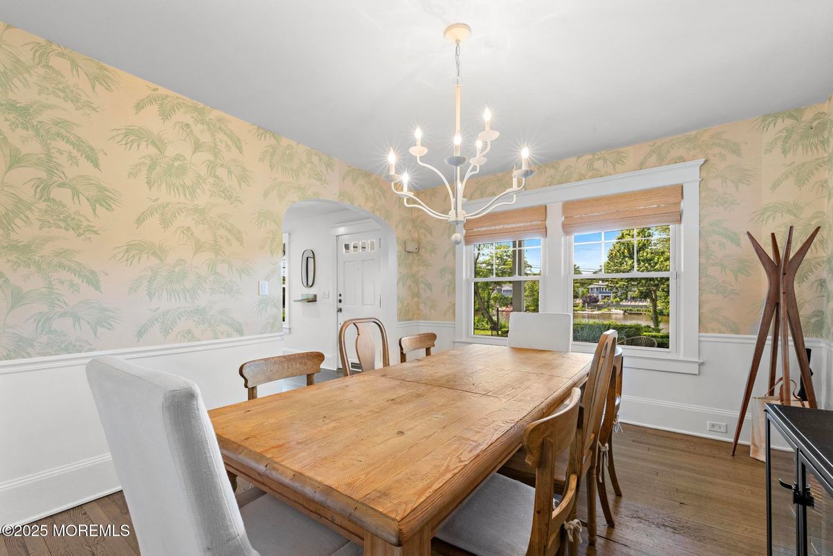Chandelier, Dining room, Interior, Wood Texture Flooring