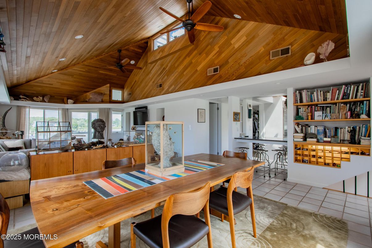 Dining room, Interior, Recessed Lighting, Wooden Ceilings