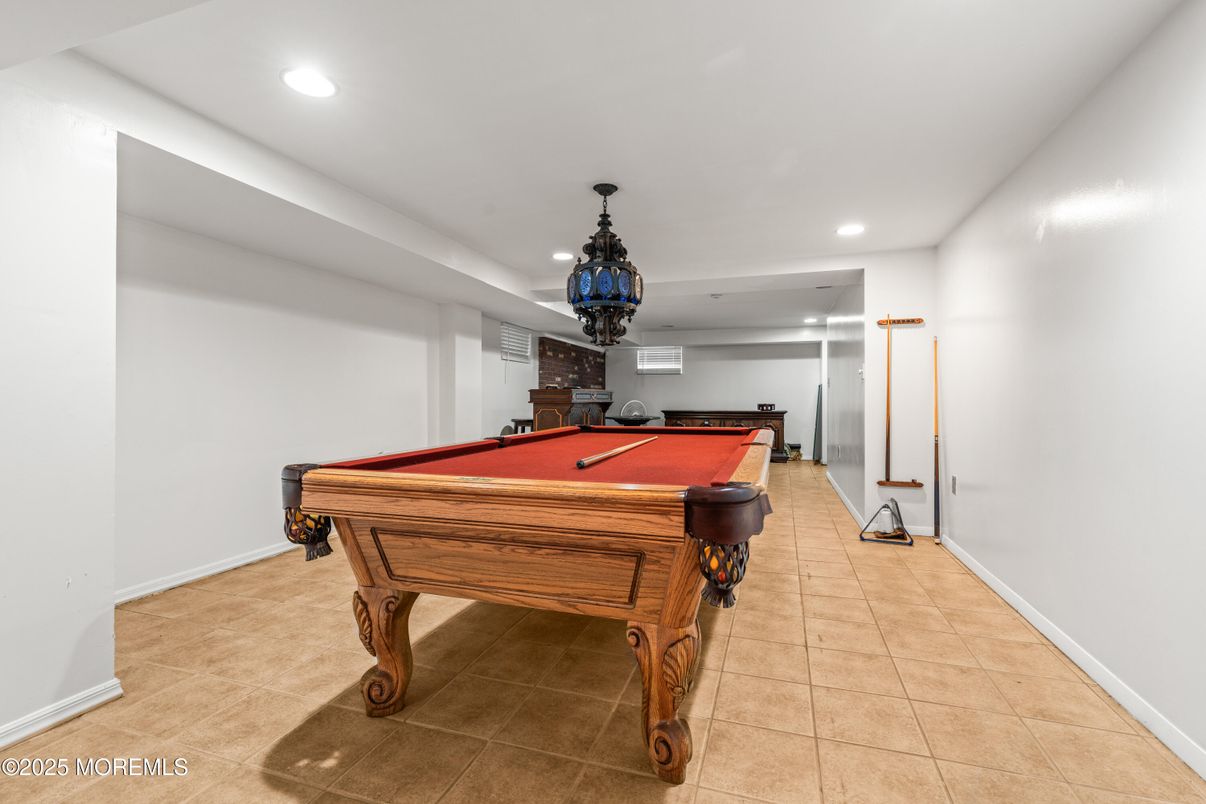 Billiard Table, Game Room, Interior, Pendant Lights, Recessed Lighting