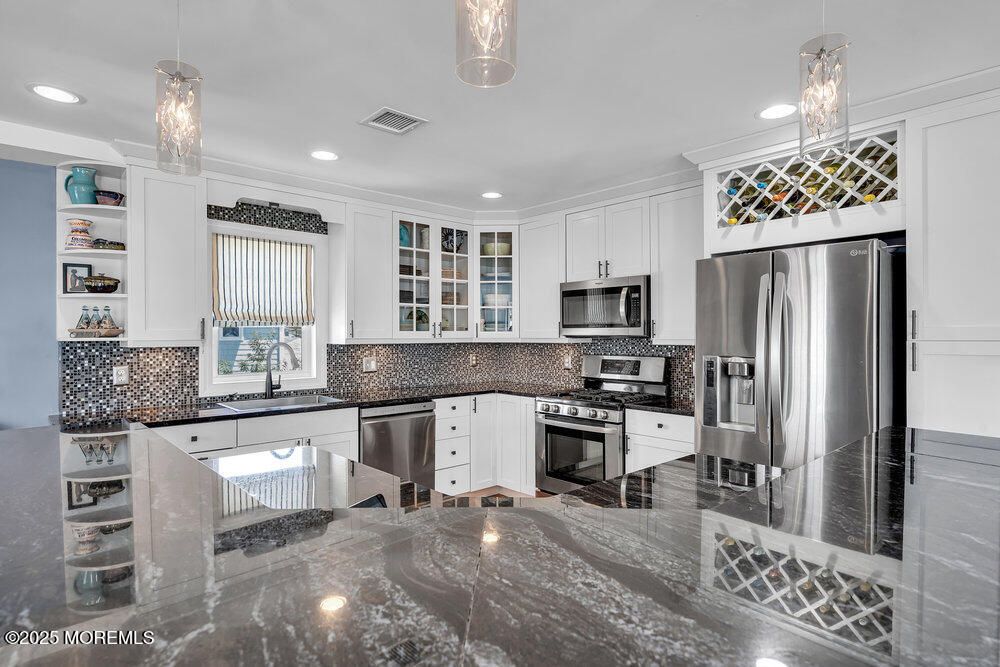 Interior, Kitchen, Pendant Lights, Recessed Lighting, Stainless Steel Appliances