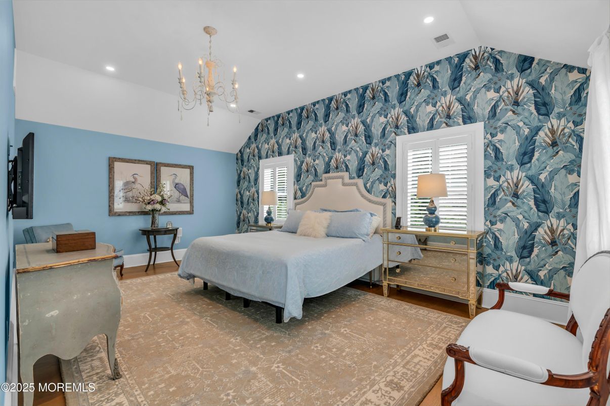 Bedroom, Chandelier, Interior, Recessed Lighting