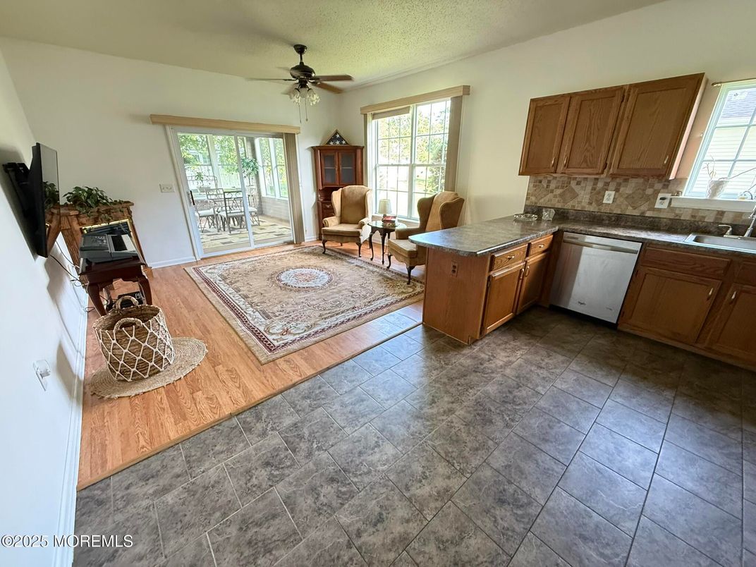 Interior, Kitchen, Living room, Wood Texture Flooring