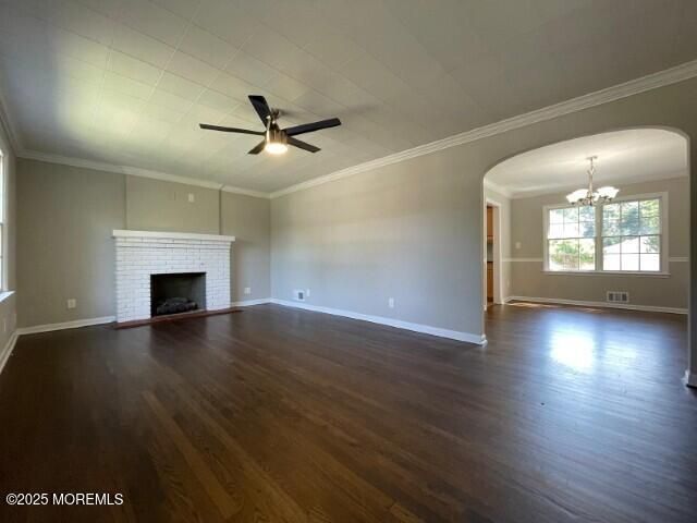 Chandelier, Empty room, Fireplace, Interior, Wood Texture Flooring