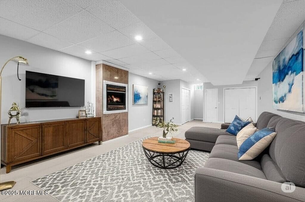 Fireplace, Interior, Living room, Recessed Lighting
