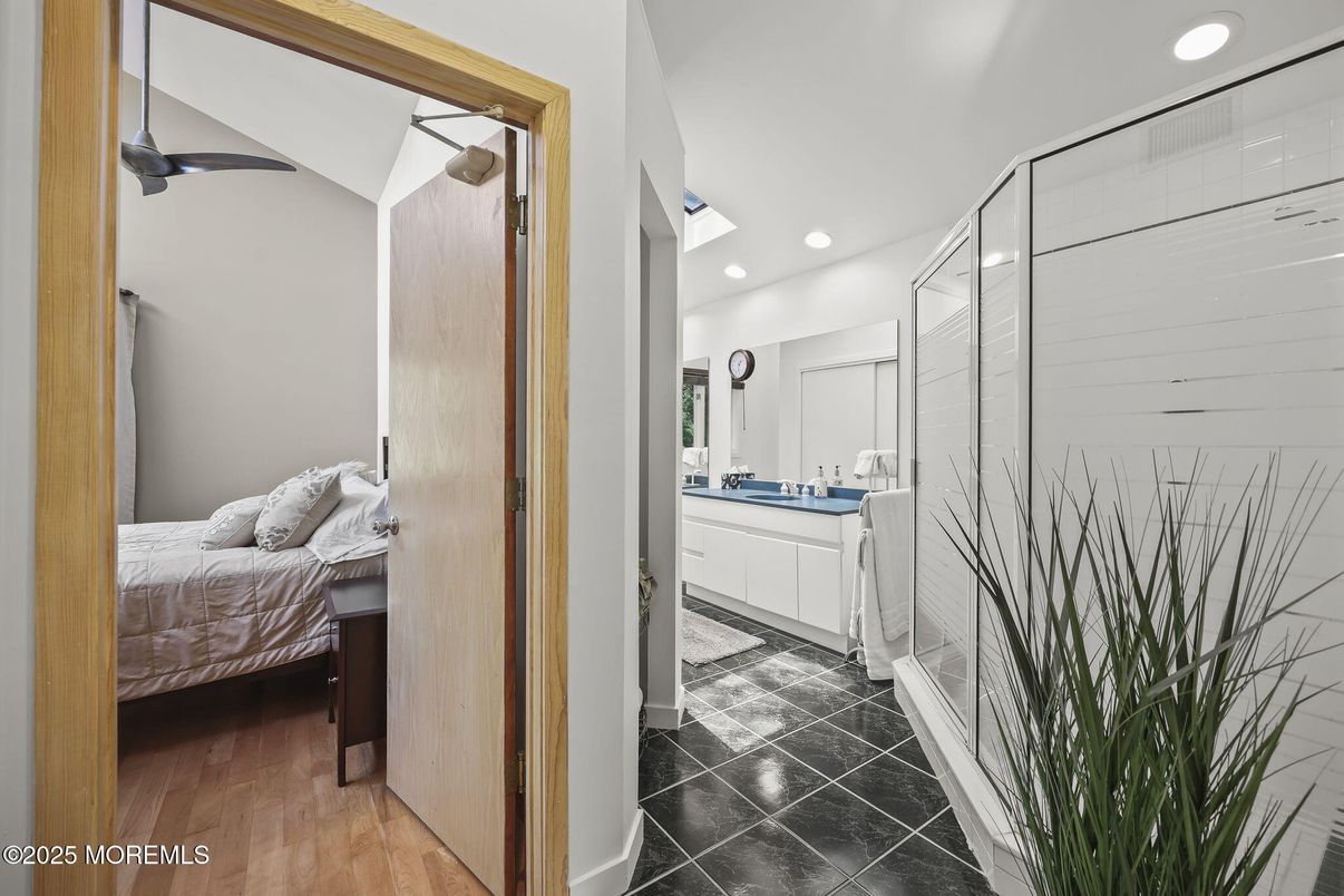 Bathroom, Bedroom, Interior, Recessed Lighting, Wood Texture Flooring