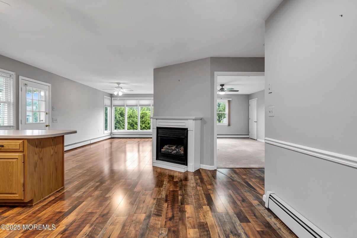 Empty room, Fireplace, Interior, Wood Texture Flooring