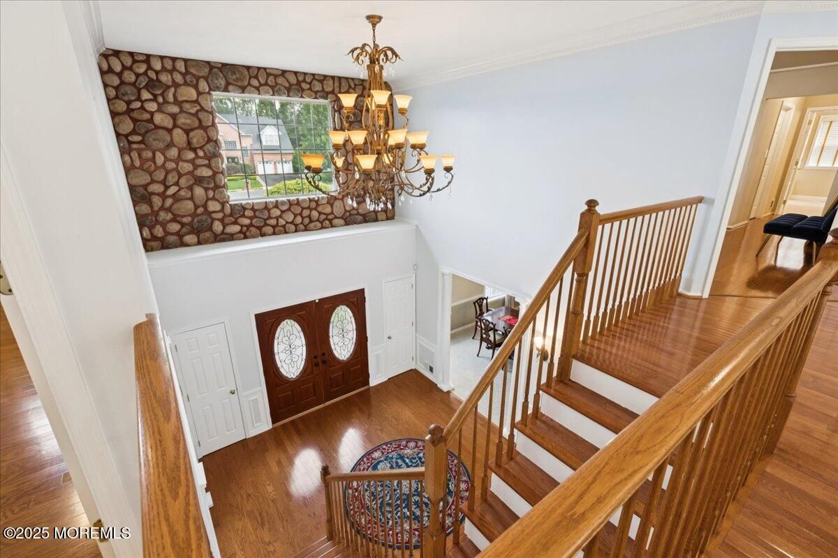 Chandelier, Dining room, Interior, Wood Texture Flooring
